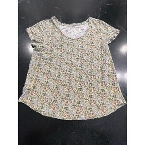 LOFT vintage soft floral cap sleeve tee Small 100% Cotton